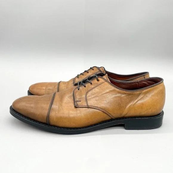 Allen Edmonds Mens 11.5D Lexington Cap Toe Derby Walnut Leather‎ Oxfords Shoes